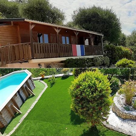 Le Chalet De La Pierreraie Cote D'Azur Piscine Terrasse Et Vue Mer Drap Esterno foto