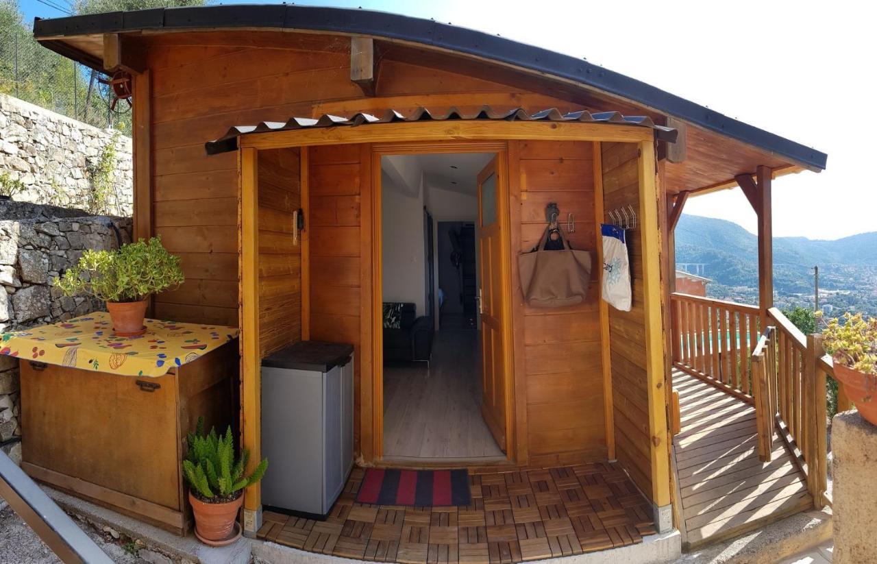 Le Chalet De La Pierreraie Cote D'Azur Piscine Terrasse Et Vue Mer Drap Esterno foto