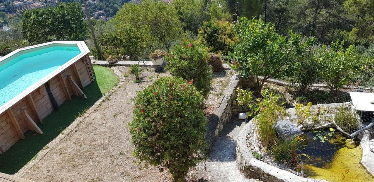 Le Chalet De La Pierreraie Cote D'Azur Piscine Terrasse Et Vue Mer Drap Esterno foto